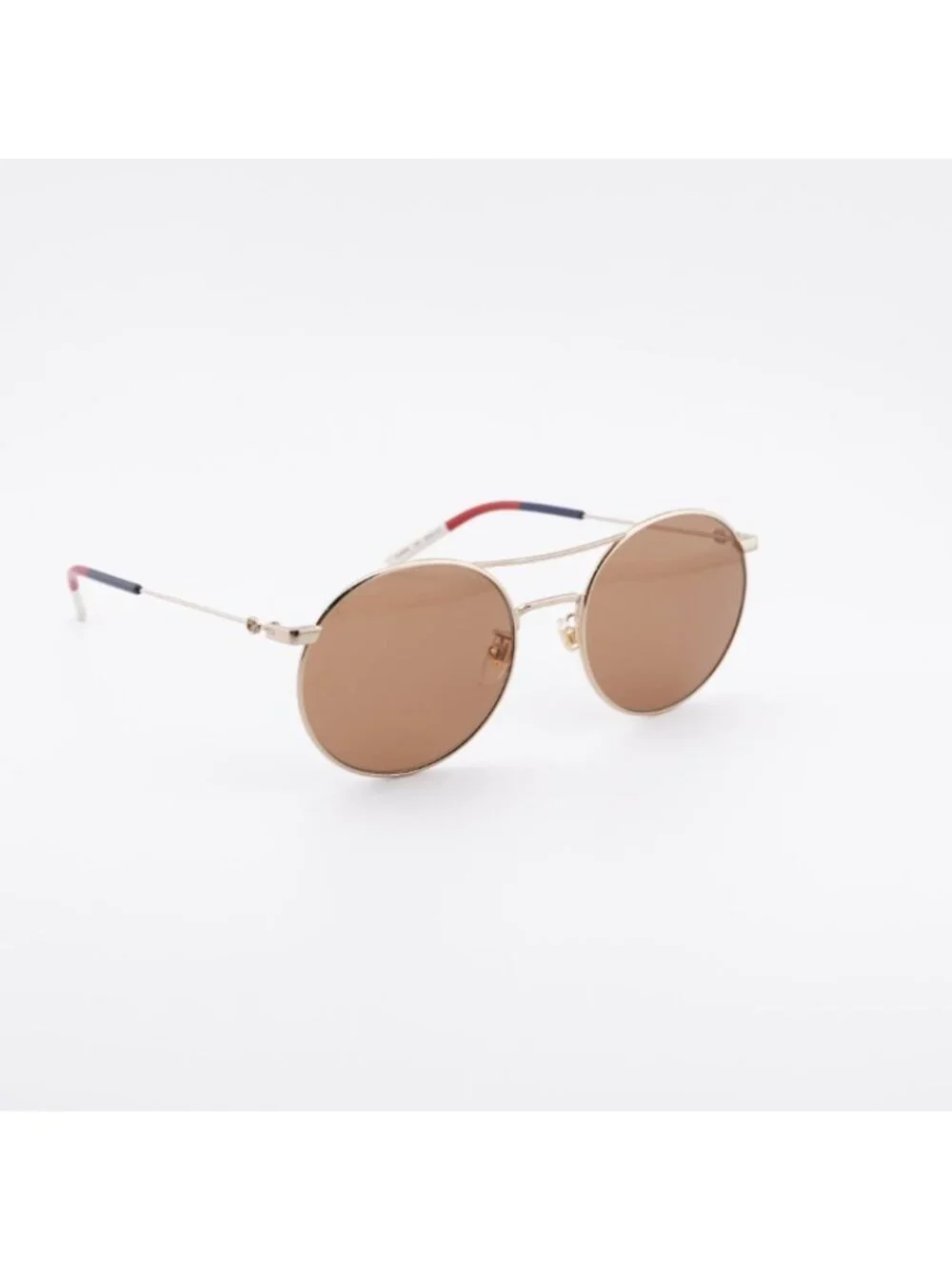 Gucci GG0680S 003 Sunglasses Gold Round Frame, Brown Lenses